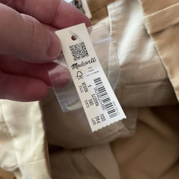 Madewell Women 6 Neutral Tan Linen Blend Pleated High Rise Harlow Shorts NWT - Picture 9 of 10